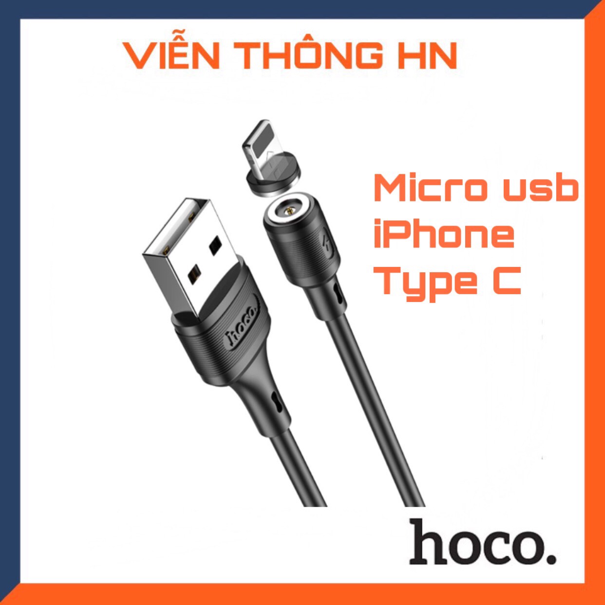 Cáp sạc nam châm Hoco uc52 - dây sạc từ tính cho mã đt  IP samsung andoird vivo ...