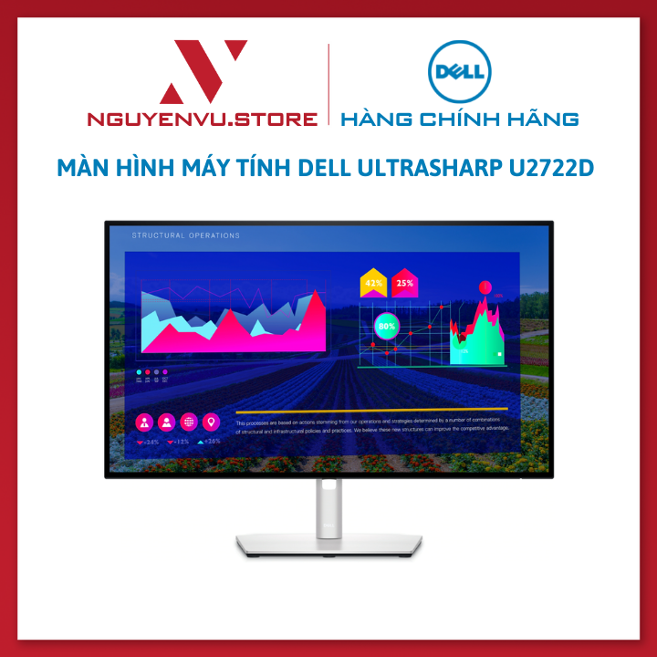 Màn hình máy tính dell ultrasharp u2722d - hàng chính hãng