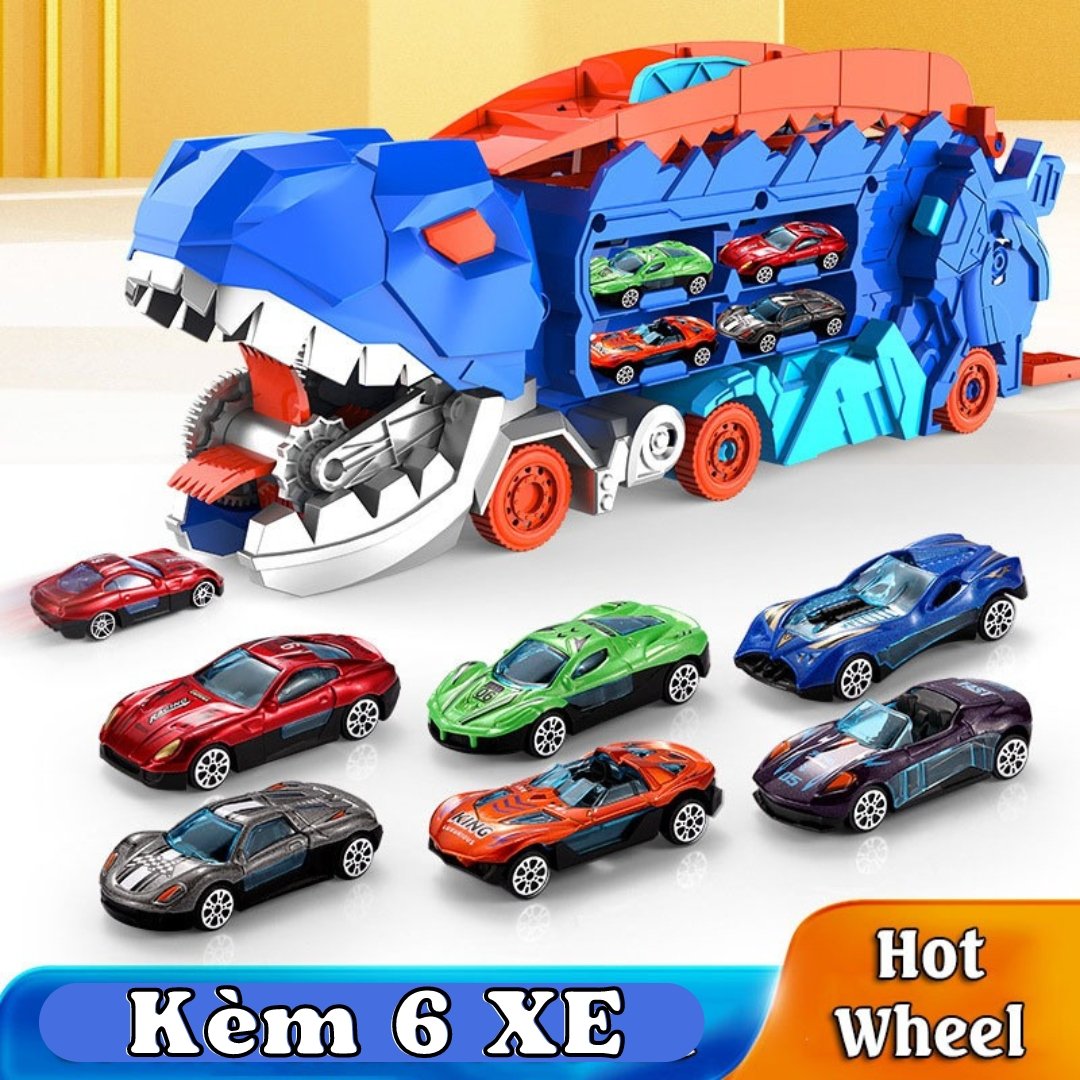 Đồ Chơi Xe Khủng Long Biến Hình Khủng Long Nuốt Ô Tô Cầu Trượt Nuốt Xe Con Cao Cấp Cỡ Lớn Xe Hotwheels - Lana Queen