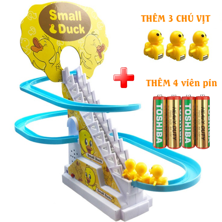 Đồ chơi cầu trượt vịt vàng leo thang, vịt leo thang phát nhạc cực vui cho bé yêu