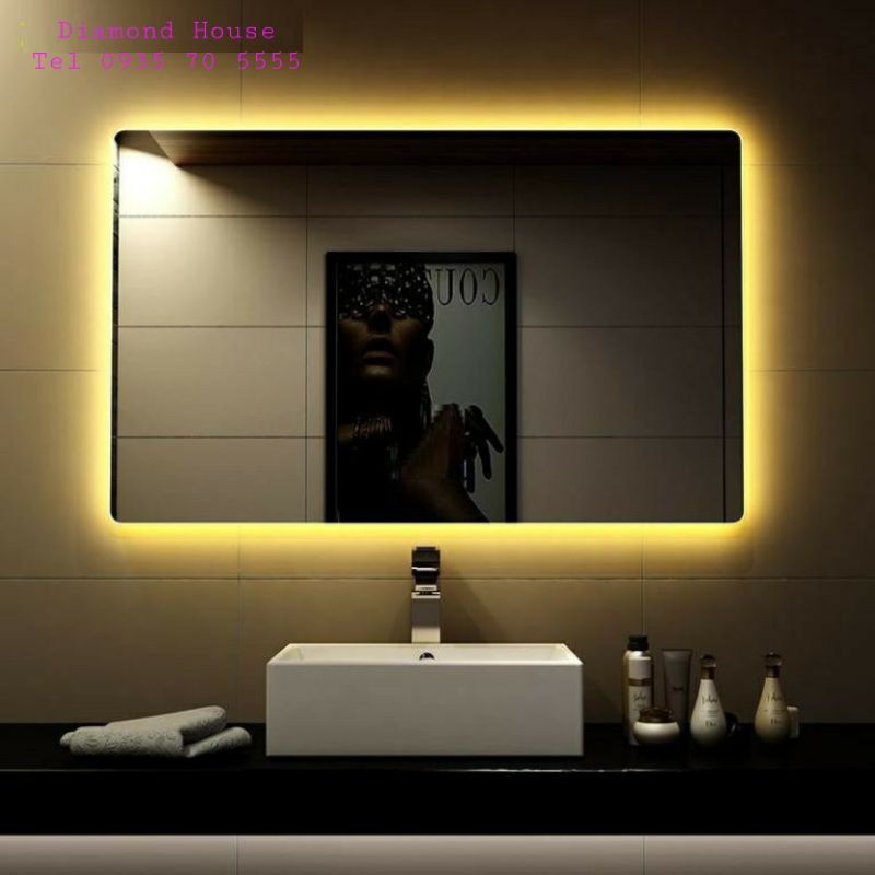 Gương vuông hậu đèn LED hình chữ nhật Size 45cm x 60cm