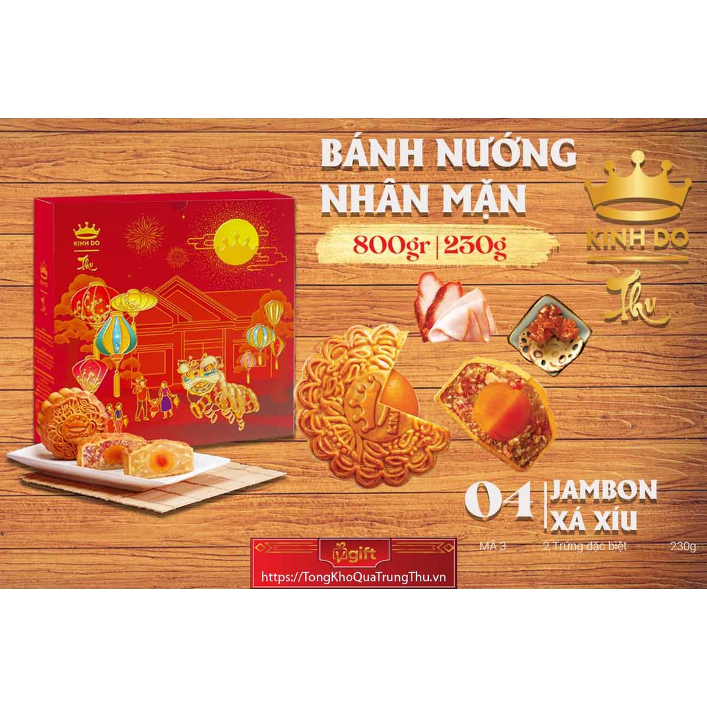 Bánh trung thu kinh đô nướng jambon xá xíu - 2 trứng đặc biệt