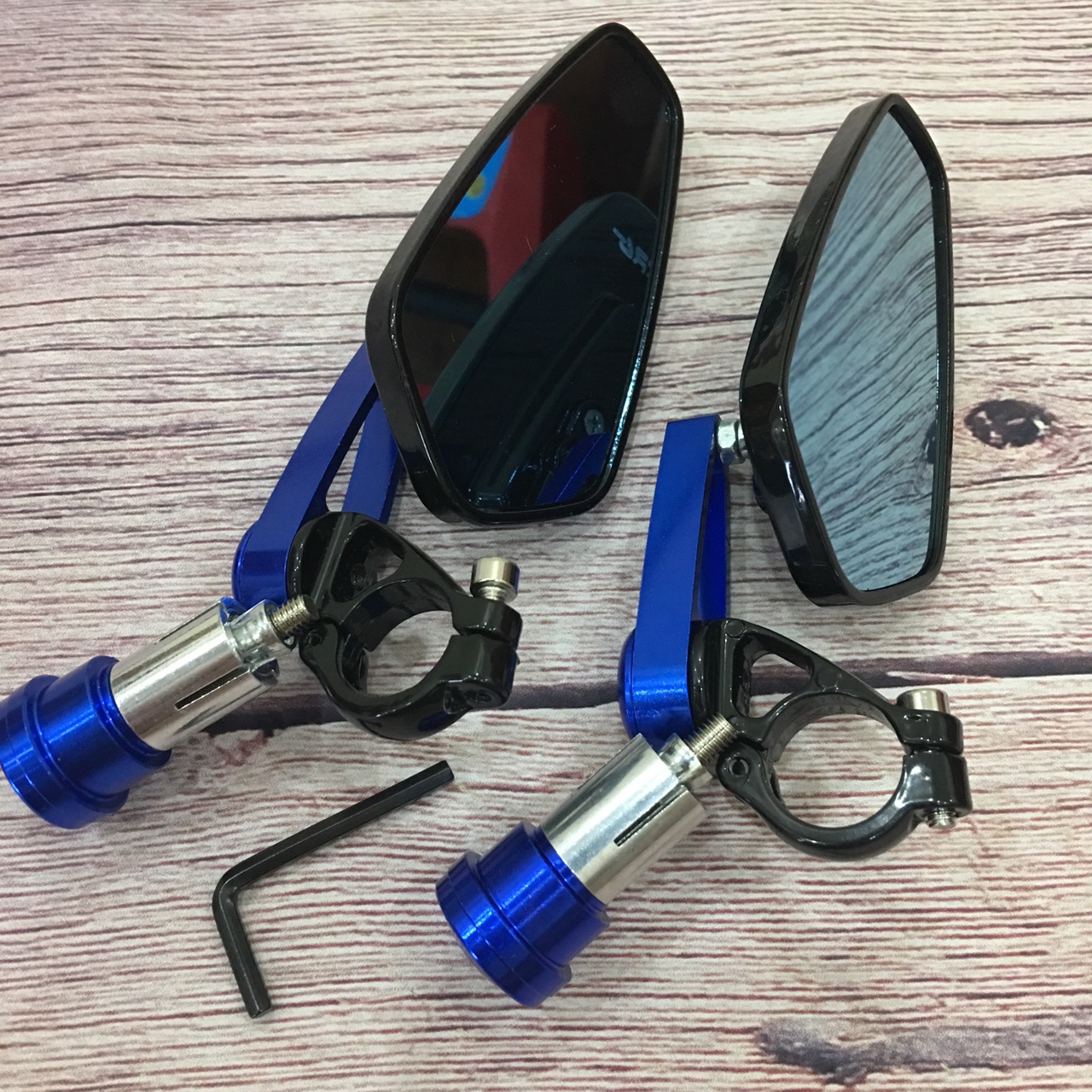 [SALE ] Gương gù  xe máy -  bộ 2 gương lắp  xe máy-GƯƠNG ĐỘ XE MÀU XANH cực ngầu cho dân chơi B60-màu XANH