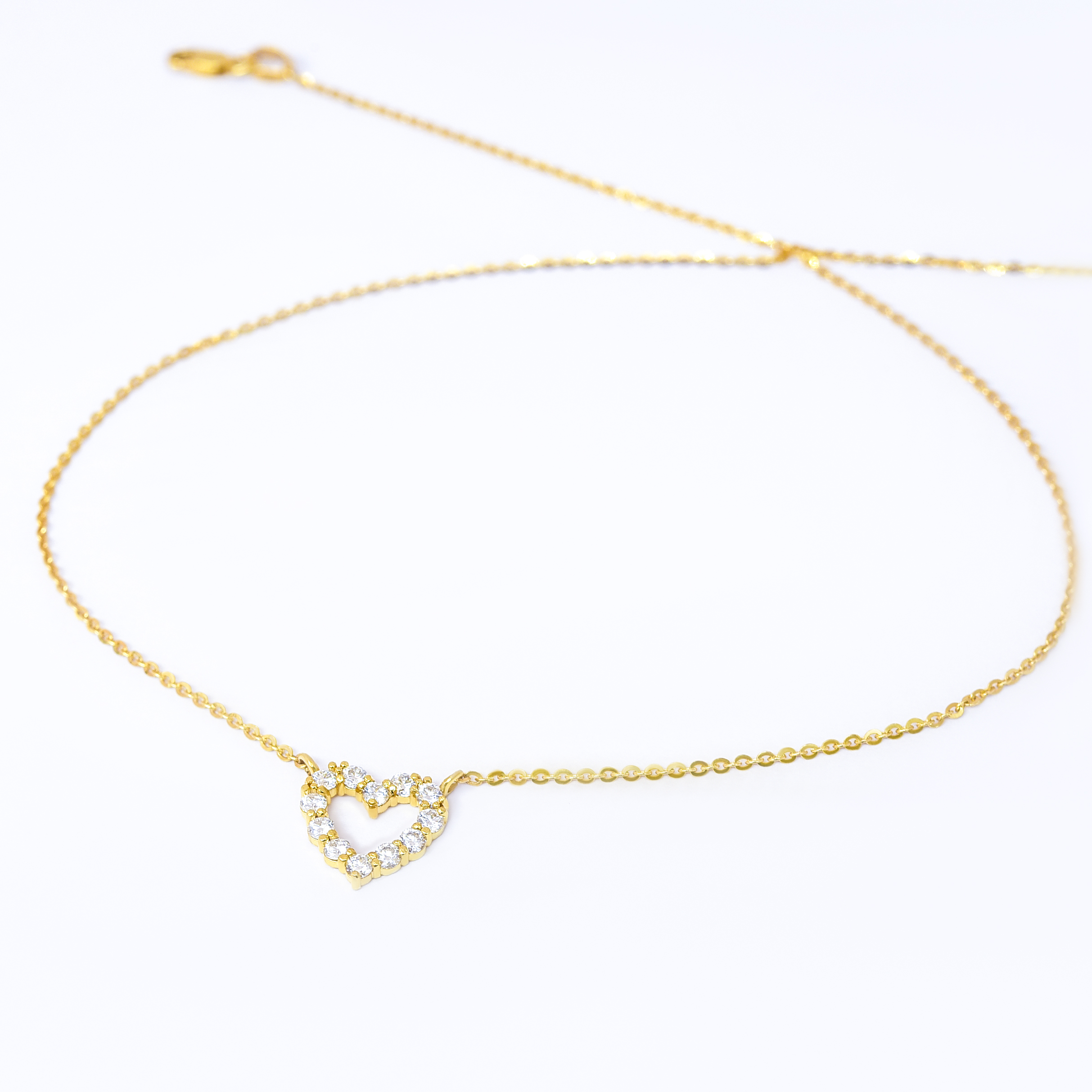 Dây vòng cổ thời trang Brittany Heart Full Necklace làm từ vàng 10k của AfterGlow Jewelry