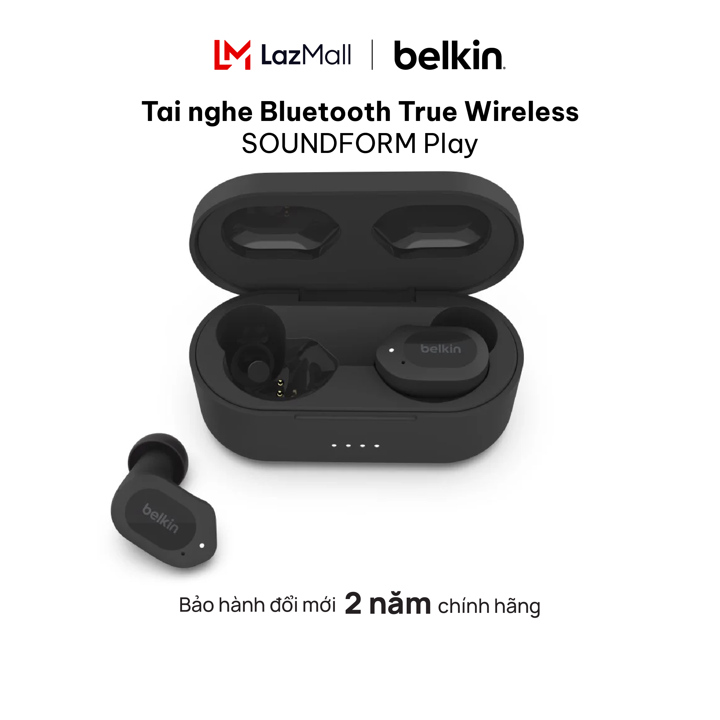 Tai nghe Bluetooth True Wireless Belkin SOUNDFORM Play - Hàng chính hãng