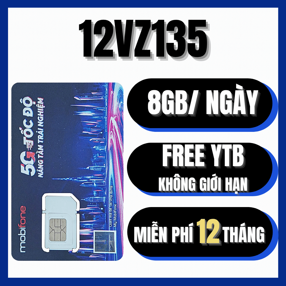 (GIẢM GIÁ SẬP SÀN) Sim Mobi 5G Trọn gói 1 Năm Sử Dụng Không Giới Hạn MDT350 - MDT255 - 12GT50 - 12MD