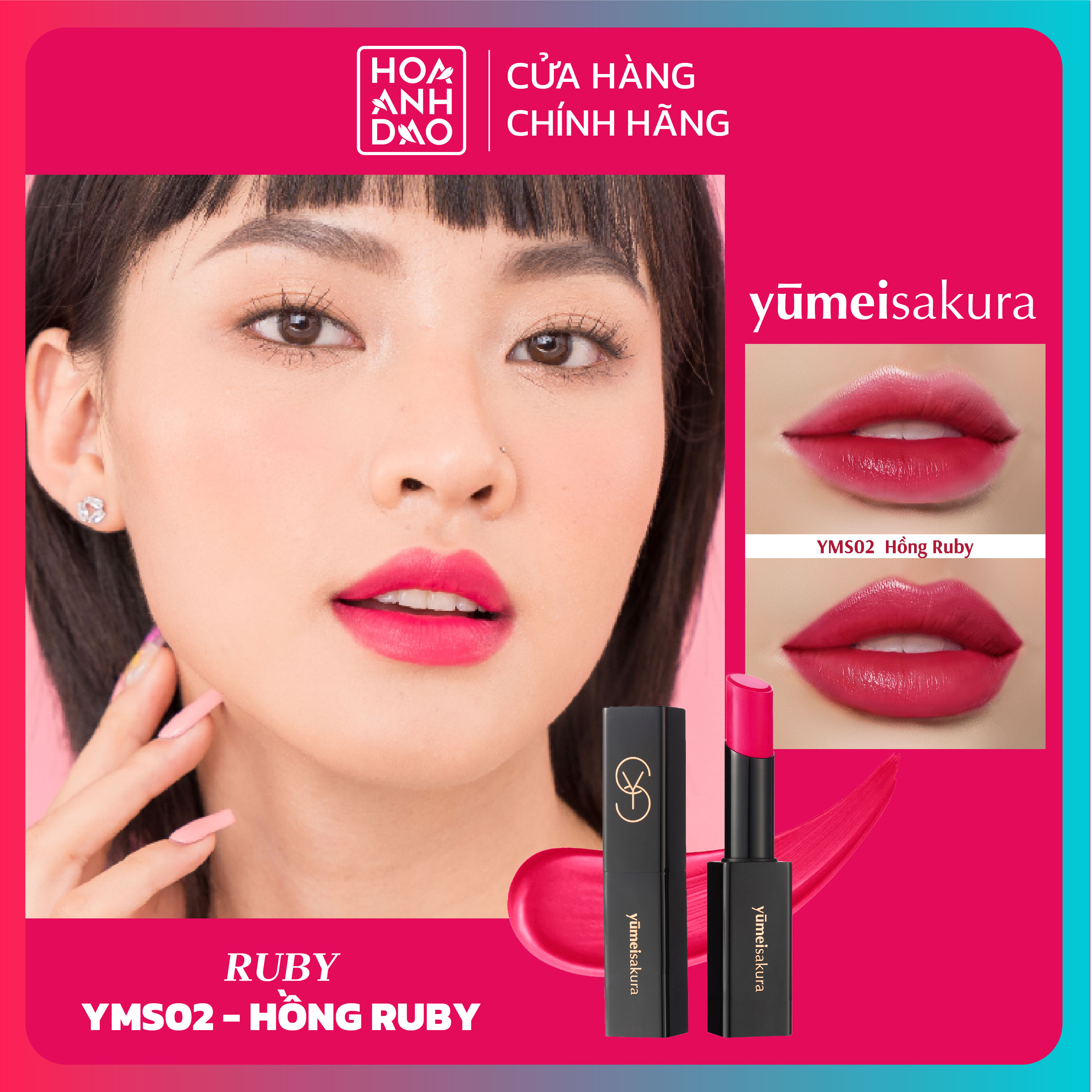 Son dưỡng collagen yumeisakura - hồng ruby - ym02