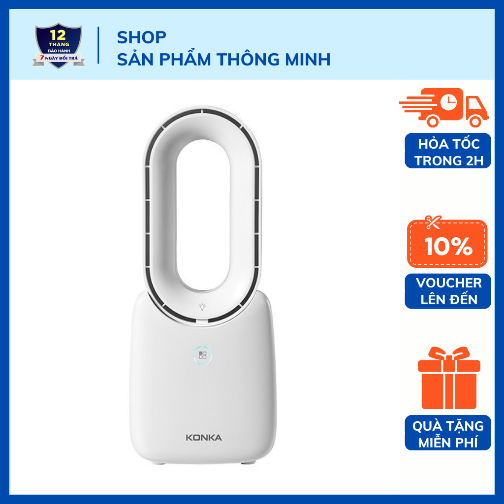 Quạt tích điện không cánh để bàn konka cổng usb kf-uw1 - sử dụng được 6h một lần sạc
