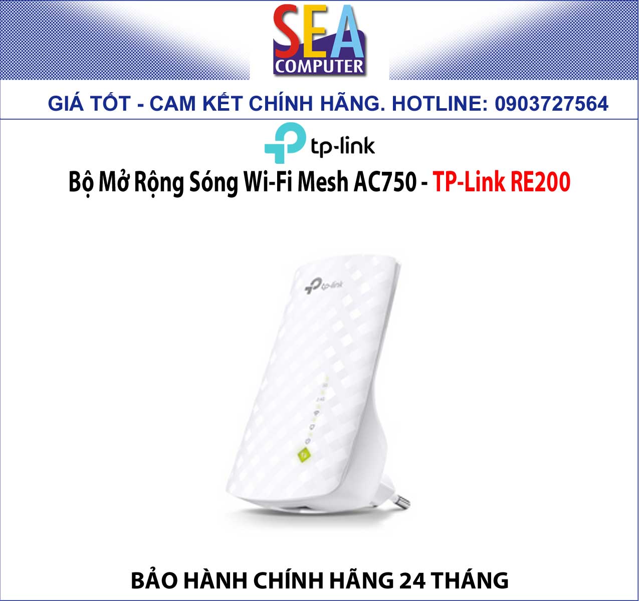 Bộ Mở Rộng Sóng Wi-Fi Mesh AC750 - TP-Link RE200