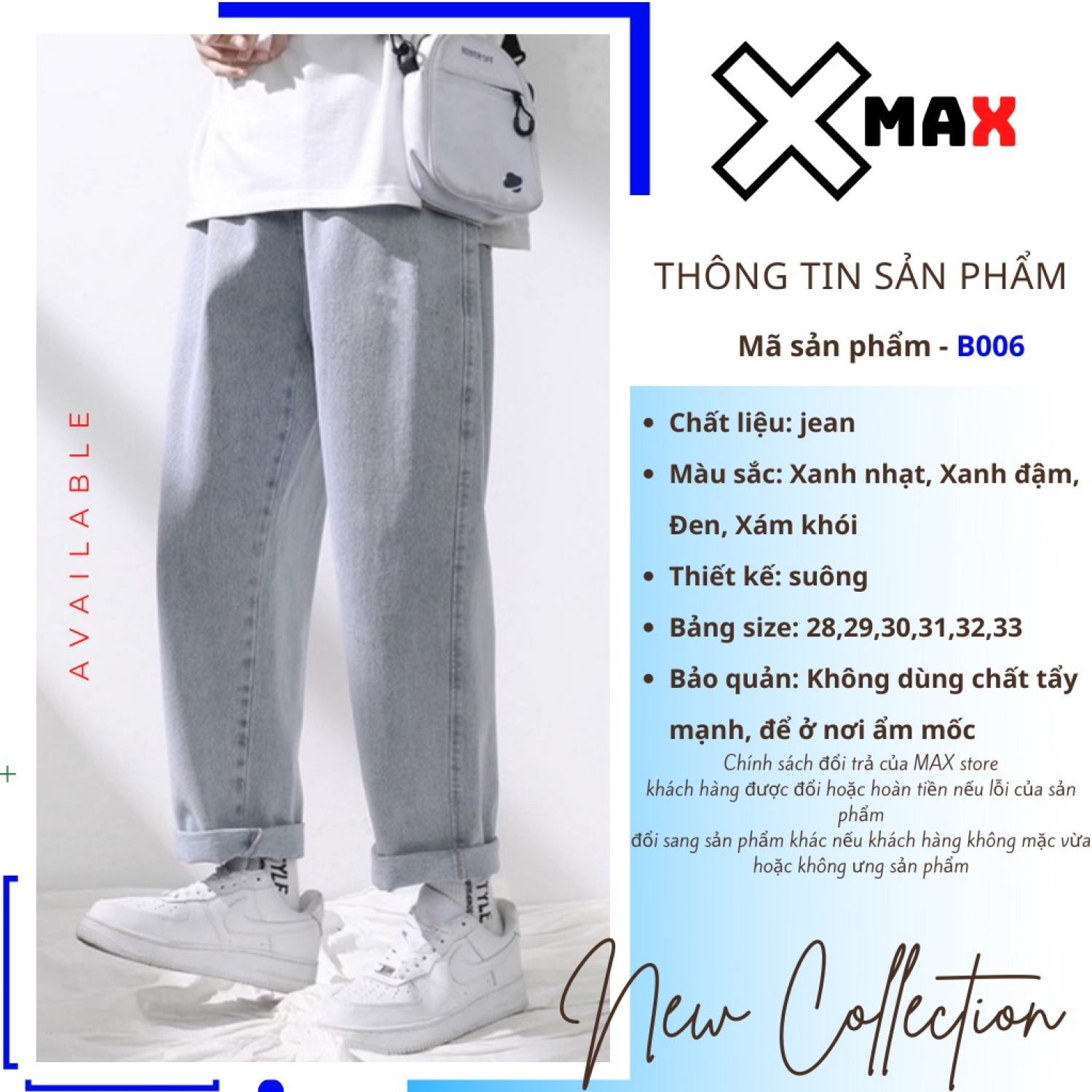 Quần jean nam đen baggy ống rộng, dáng suông hottrend Hàn Quốc, quần bò nam nữ ống suông dáng rộng B001-6