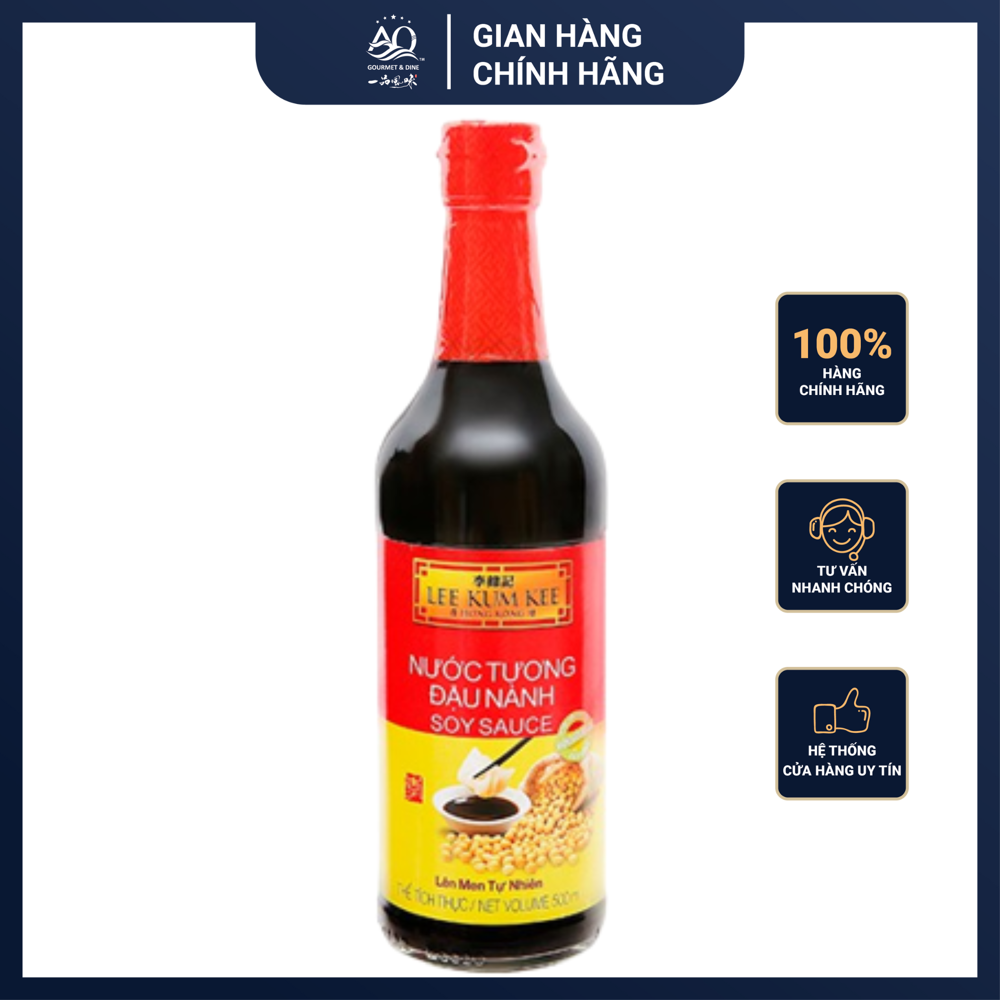 Nước tương đậu nành lee kum kee chai 500ml - lee kum kee soy sauce