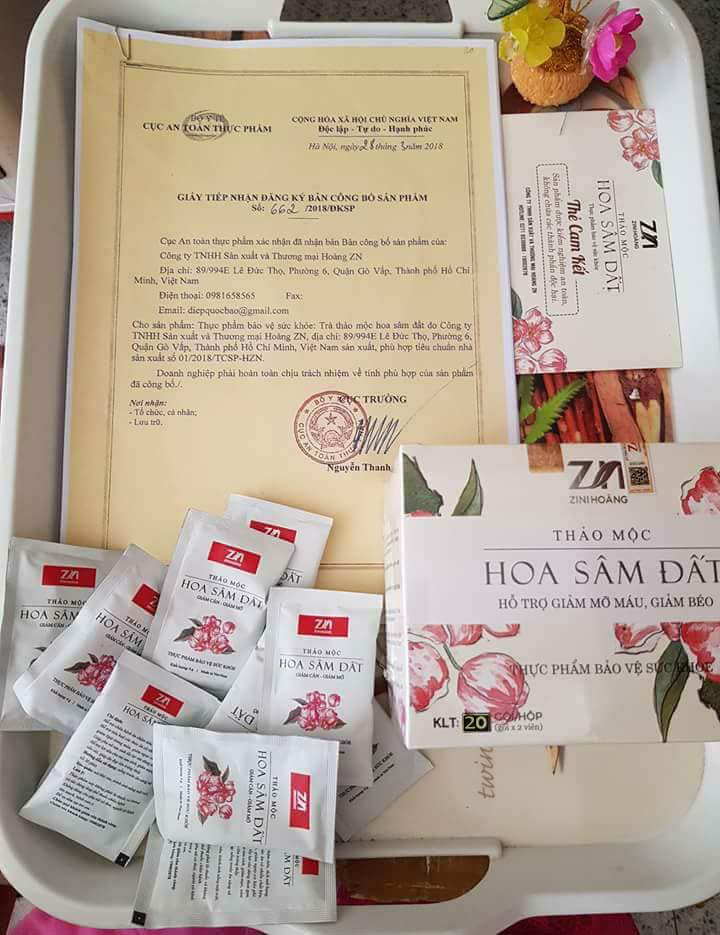 Trà giảm cân Hoa Sâm Đất Zn mẫu mới date mới (20 Gói x 02 viên) Hỗ trợ giảm mỡ máu, giảm béo phì 2