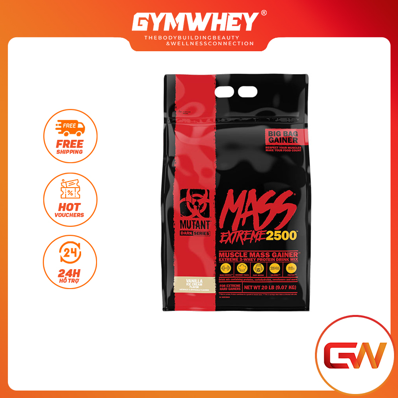 Sữa Tăng Cân Tăng Cơ Nhanh MUTANT MASS XXXTREME 2500 20lbs từ CANADA
