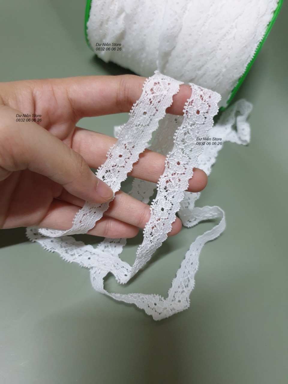 Ren thun may viền co dãn bản 1.5 cm bó 10 mét.