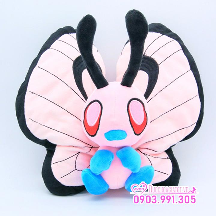 [HCM]TẶNG TÚI QUÀ - GẤU BÔNG POKEMON BƯỚM SHINY PINK BUTTERFREE 30CM