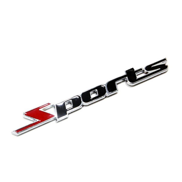 Logo 3D tem chữ nổi SPORTS kim loại trang trí ô tô xe máy - Phụ Kiện Đồ Chơi Ô Tô Xe Hơi EUNOIA
