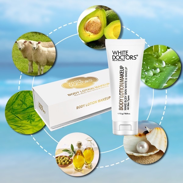 Kem chống nắng trang điểm toàn thân White Doctors Body Lotion Makeup dưỡng trắng 170g