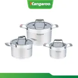 Bộ nồi Inox cao cấp 5 lớp KG3CS2 - (3 cái: 16 - 20 - 24cm) -  Hàng chính hãng