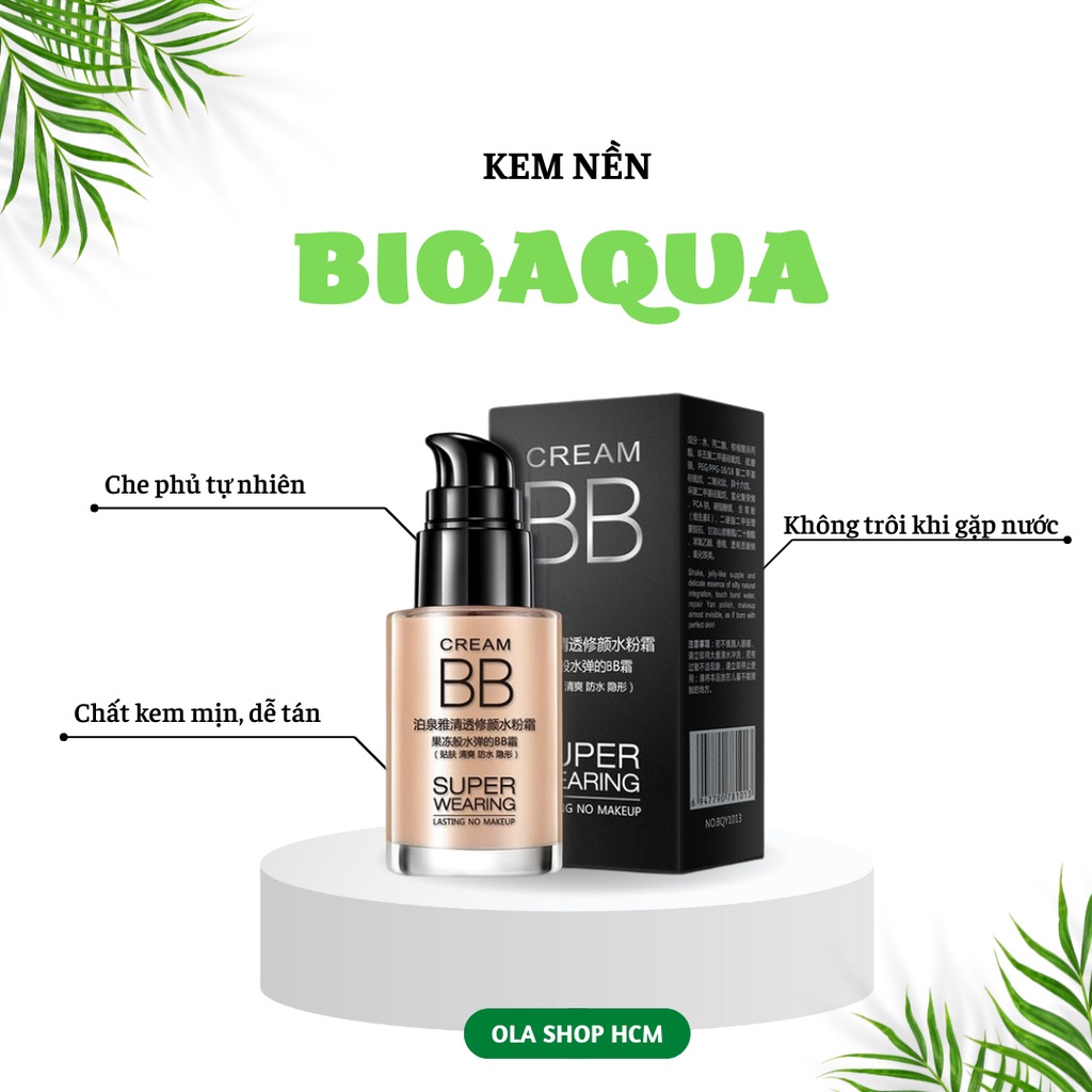 [HOT]Kem nền BB cream BIOAQUA che khuyết điểm dưỡng ẩm màu tự nhiên mỏng mịn chống nắng không trôi