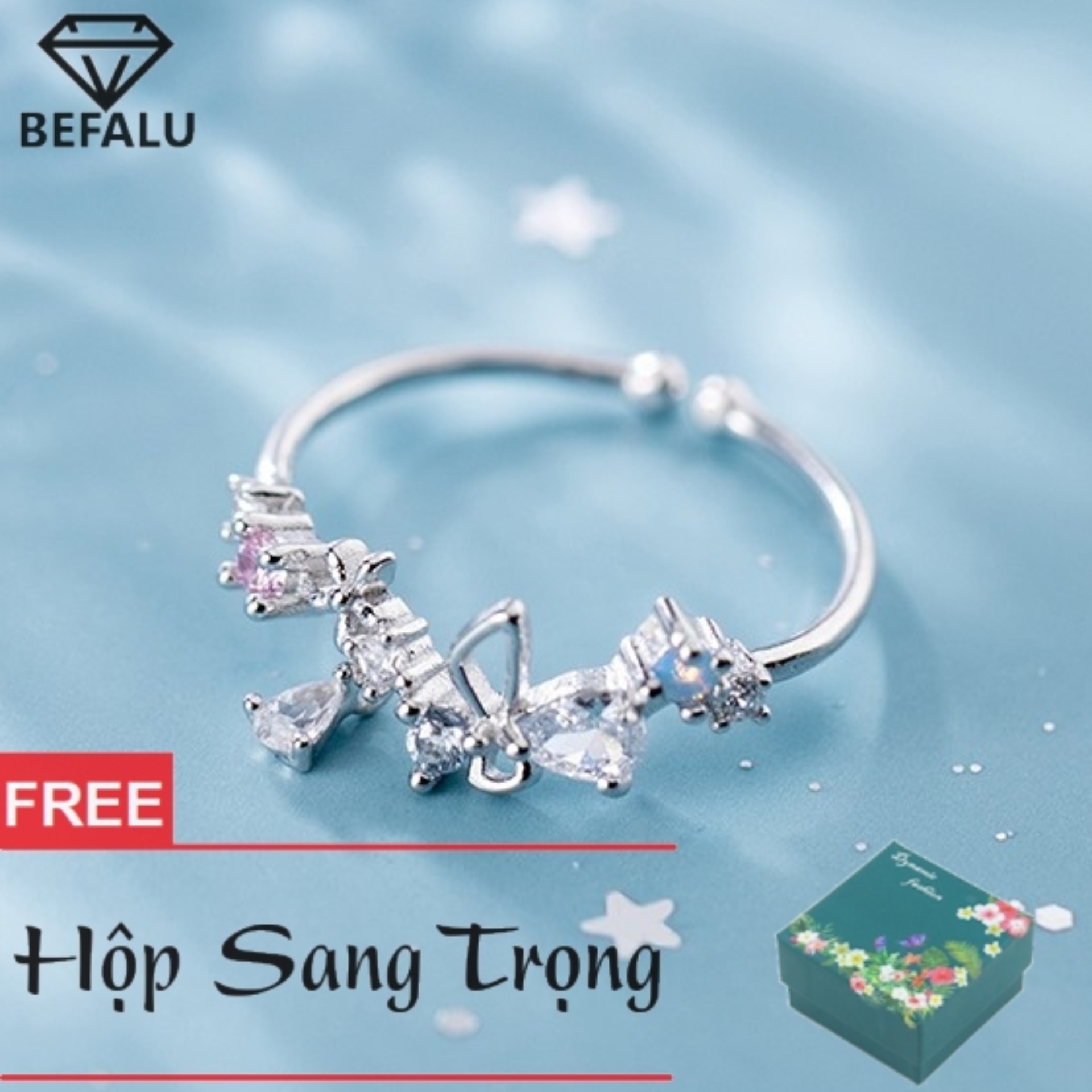 Nhẫn Nữ Cá Tính Bạc S925 Phong Cách Hàn Quốc N01 Nhẫn Freesize