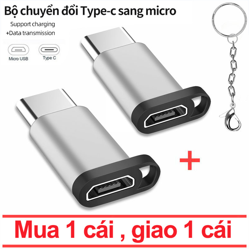 Mua 1 tặng 1 Đầu chuyển Jack chuyển adapter chuyển USB Type C Sang Micro USB OTG - Thế hệ Mới Cho Máy Tính Bảng và SmartPhone Đầu Chuyển Đổi Từ MICRO USB sang TYPE C có hỗ trợ OTG