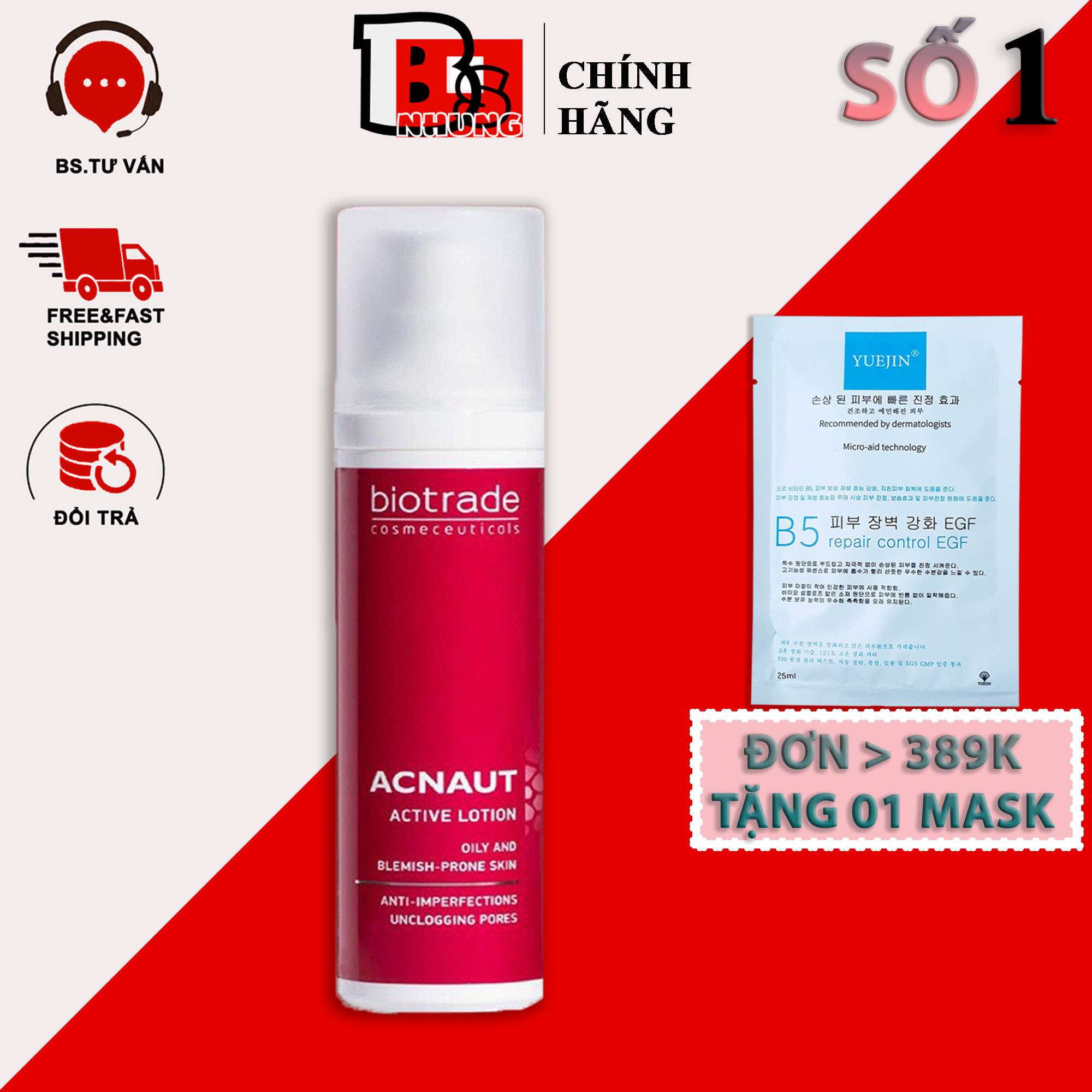 Lotion chấm mụn Biotrade Acnaut Active Lotion Dung dịch ngừa giảm mụn hoạt tính
