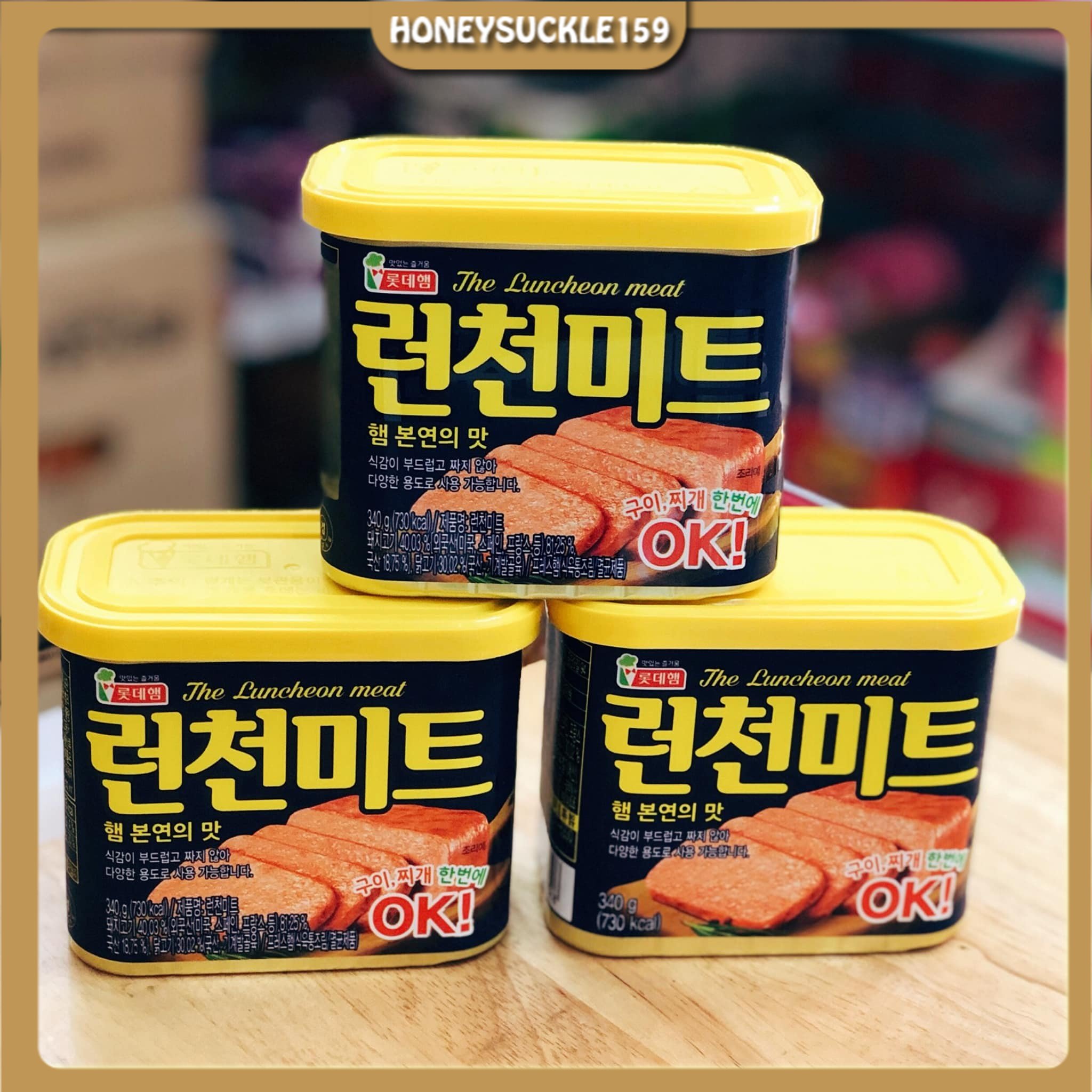 Combo 3 hộp thịt hộp lotte the luncheon meat hàn quốc 340gram