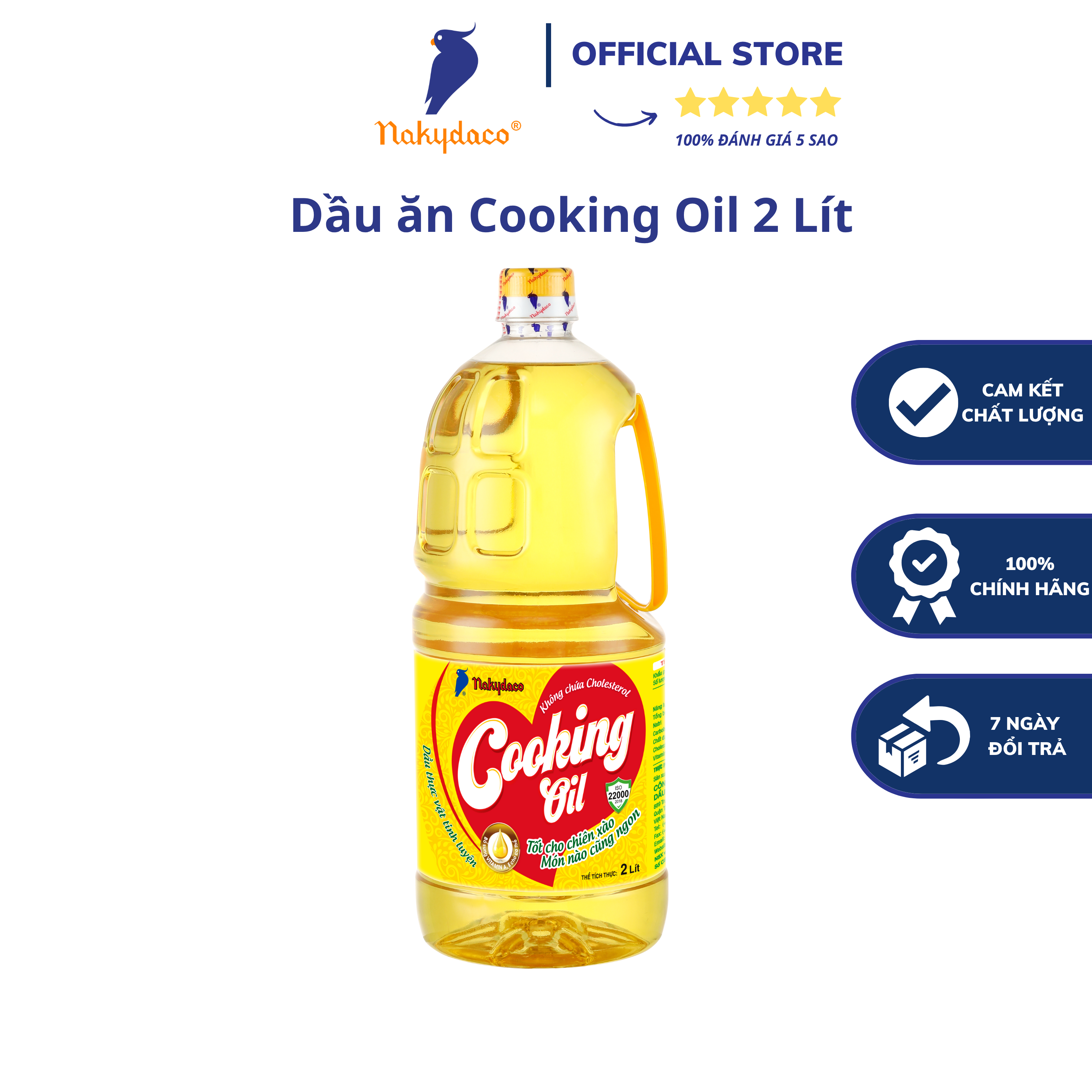 Dầu Ăn Cooking Oil Nakydaco Chai 2L –Dầu Ăn Con Két-Hàng Chính Hãng –Sản Phẩm Cao Cấp.