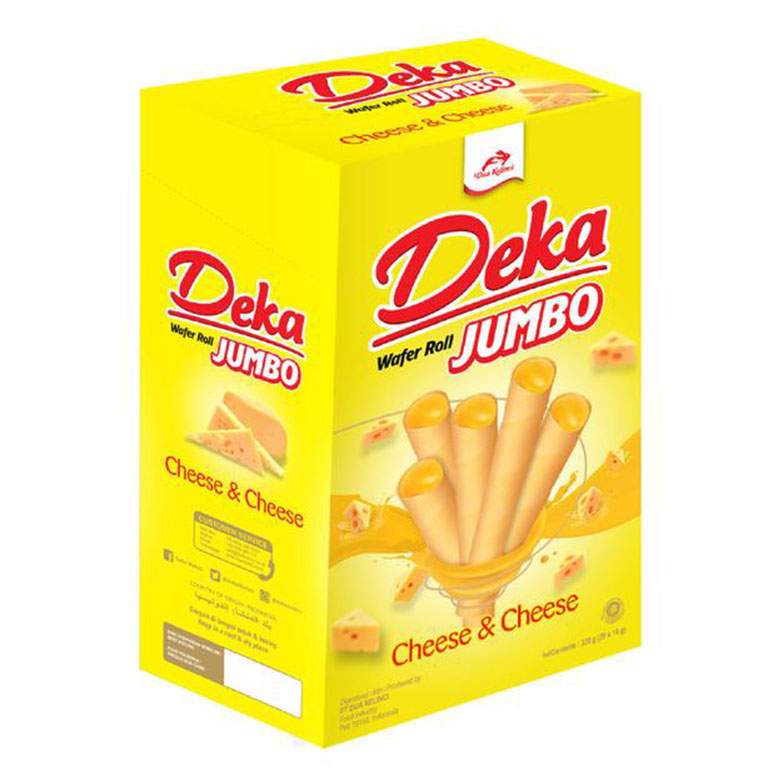 [Nhập khẩu Indonesia] Bánh quế Deka Water Roll Jumbo Phô Mai 320g (20 x 16g) - GIÒN TAN kết hợp vị BÉO của Phô Mai