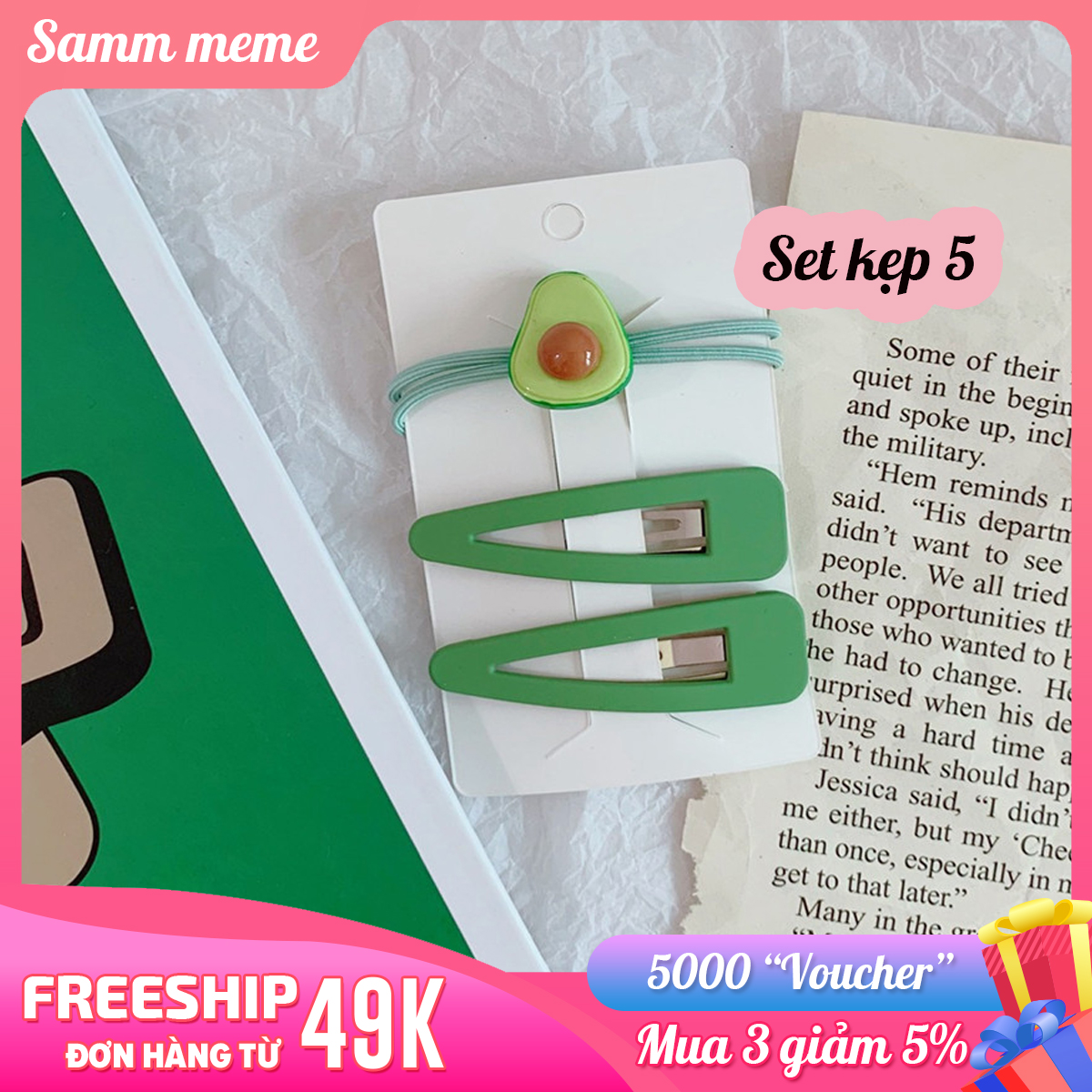 ✔️Set kẹp tóc nữ hình trái bơ - Kẹp tóc nữ hàn quốc hình cute - Set kẹp tóc cho bé