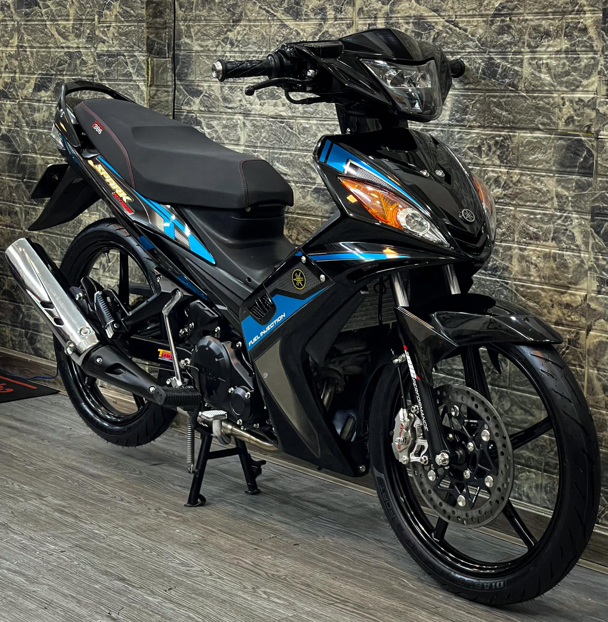 [DECAL]  [Ảnh thật] Tem rời CANDY Exciter 2006 - Mẫu Spark xanh đen nổi bật - Chuẩn From cực đẹp [TXC]