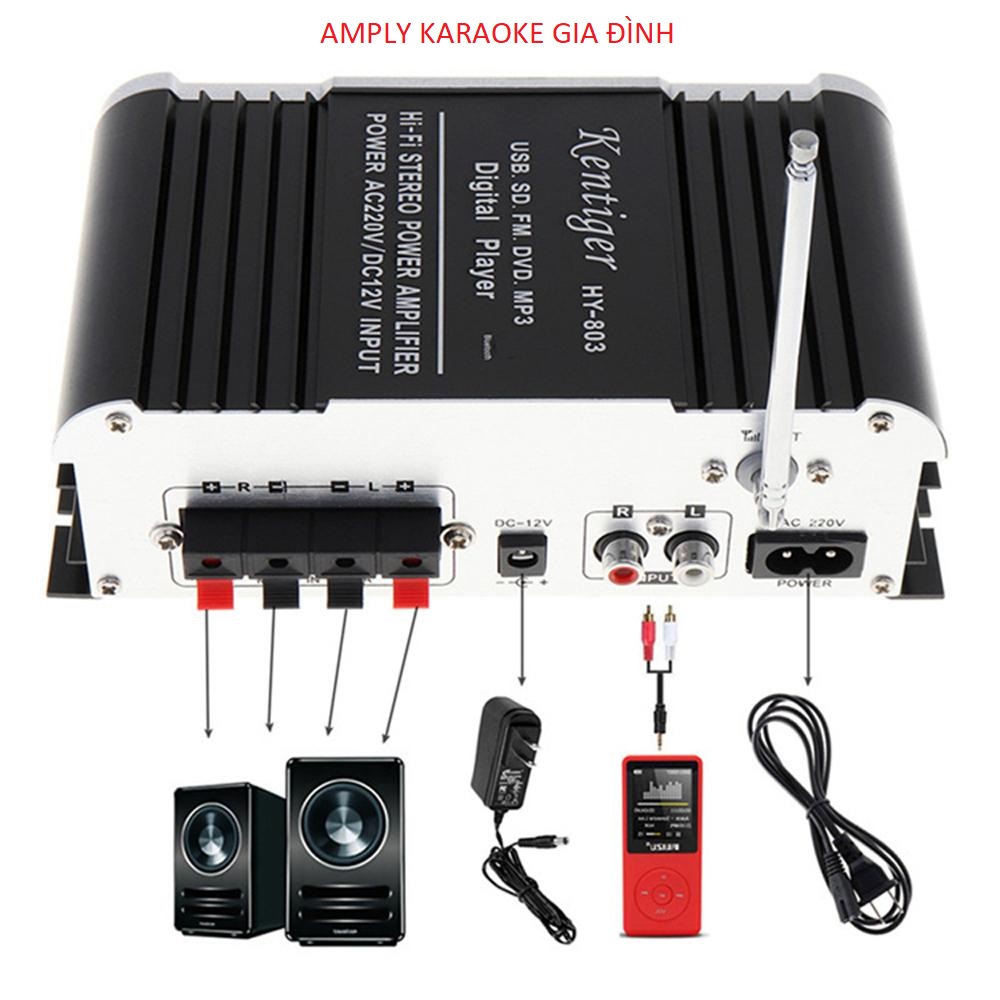 Amply 5.1 karaoke,Ampli karaoke mini, Ampli bluetooth, Amly mini Karaoke Kentiger HY 803, âm thanh cực chất, dễ dàng sử dụng- Bảo hành 1 đổi 1 toàn quốc
