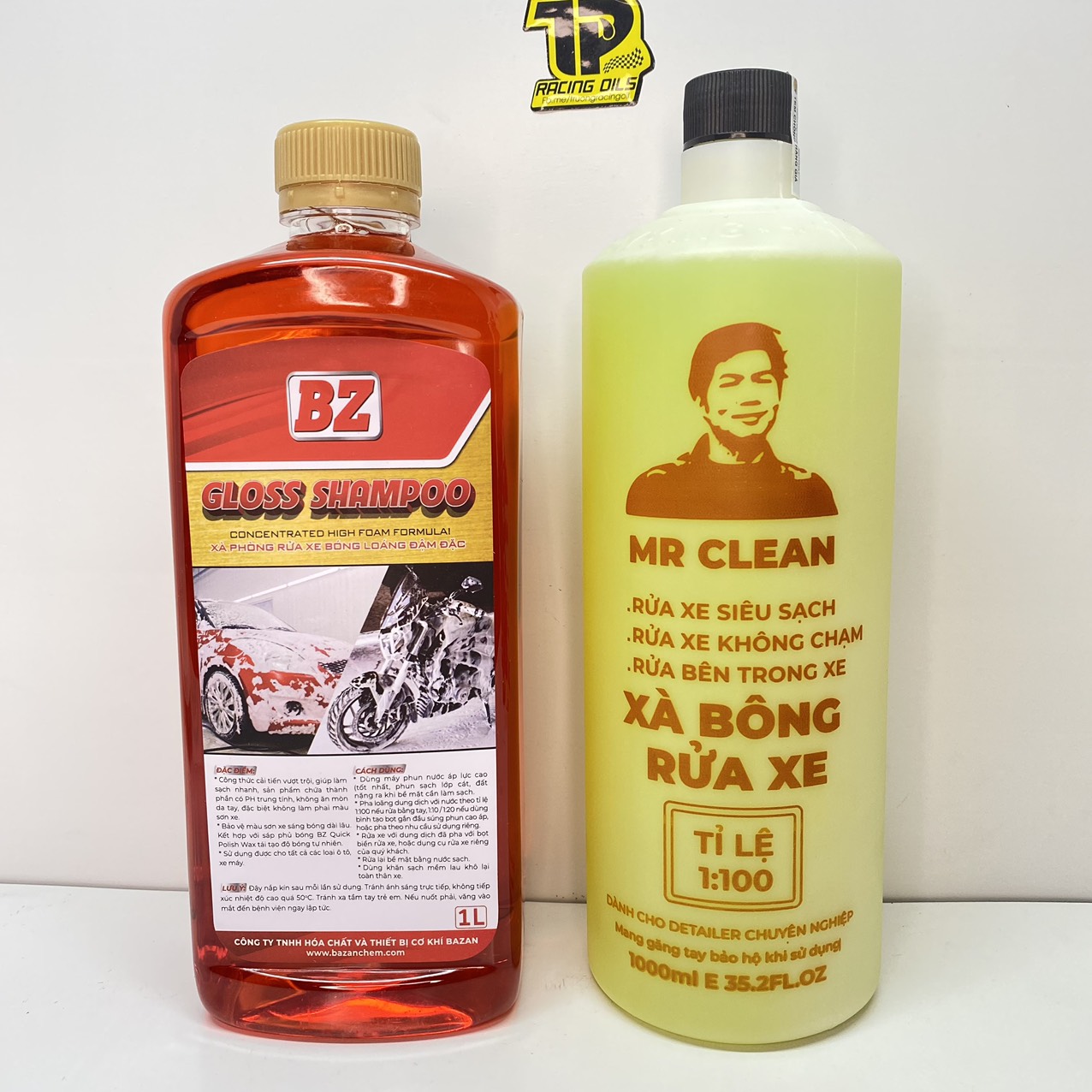 Nước rửa xe BZ và Sprayking không chạm phiên bản MR CLEAN chai 1L- Hiệu ứng lá sen, an toàn với da t