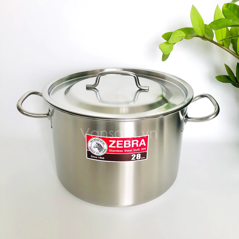 [HCM]Nồi inox 304 nguyên khối Zebra 28*20cm - Sản xuất tại Thái Lan