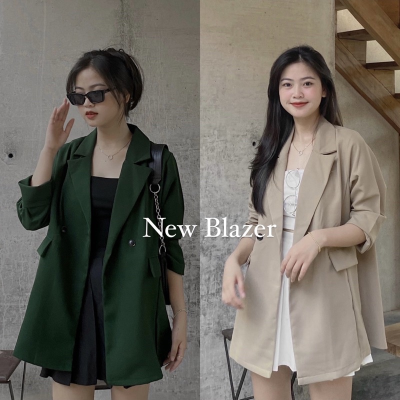 Áo blazer hàn quốc 1 lớp túi đắp