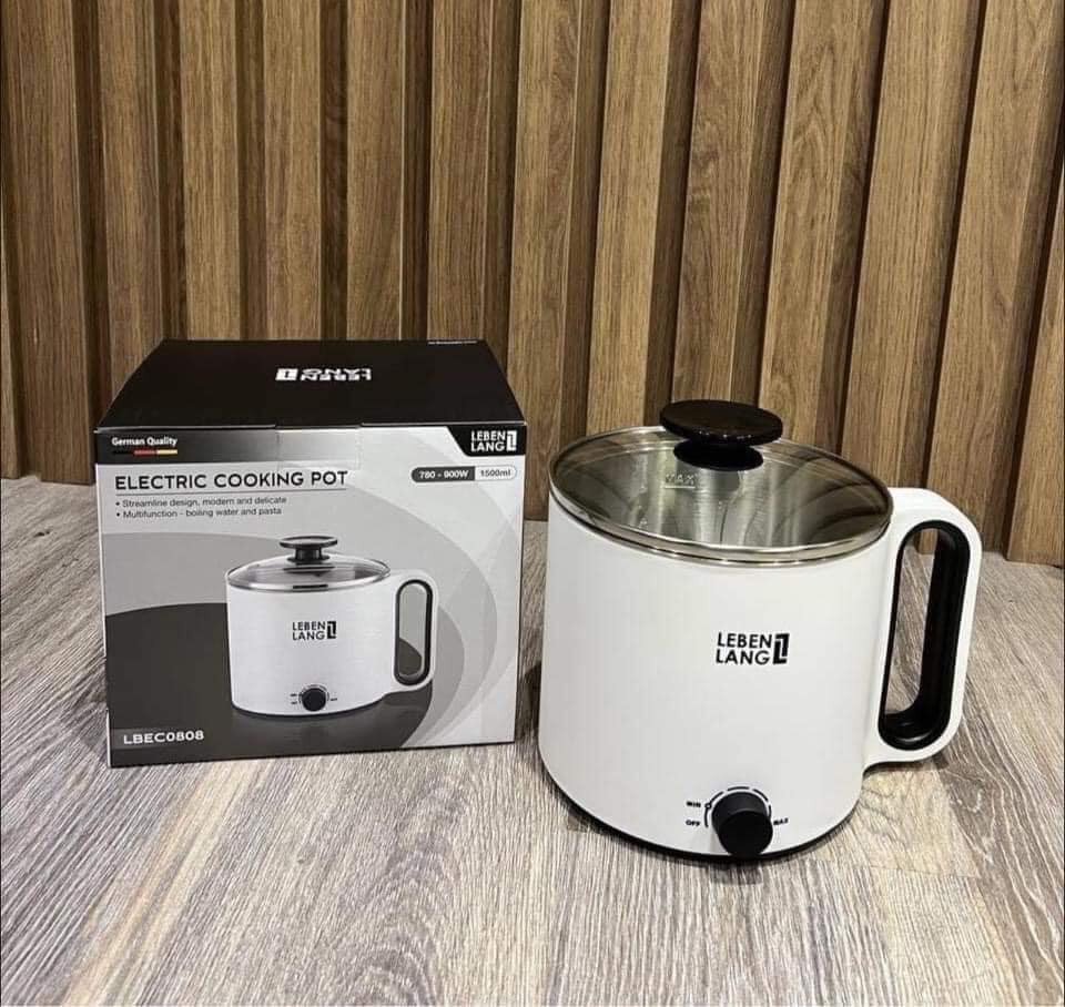  Nồi lẩu điện mini đa năng chống dính Lebenlang LBEC0808 - Dung tích 1.5L - Tốc độ nóng nhanh 