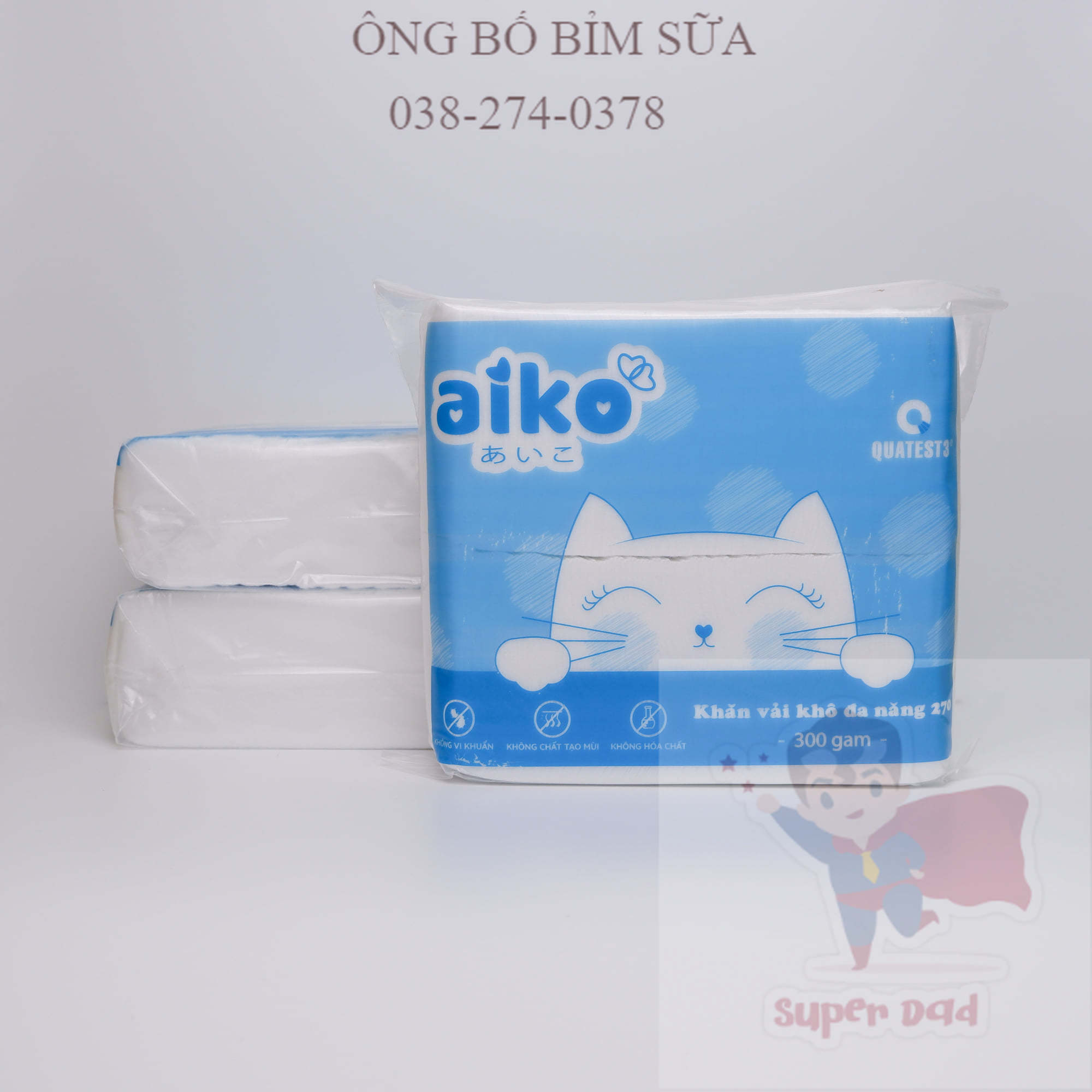 Khăn vải khô đa năng aiko 300gr 270 tờ
