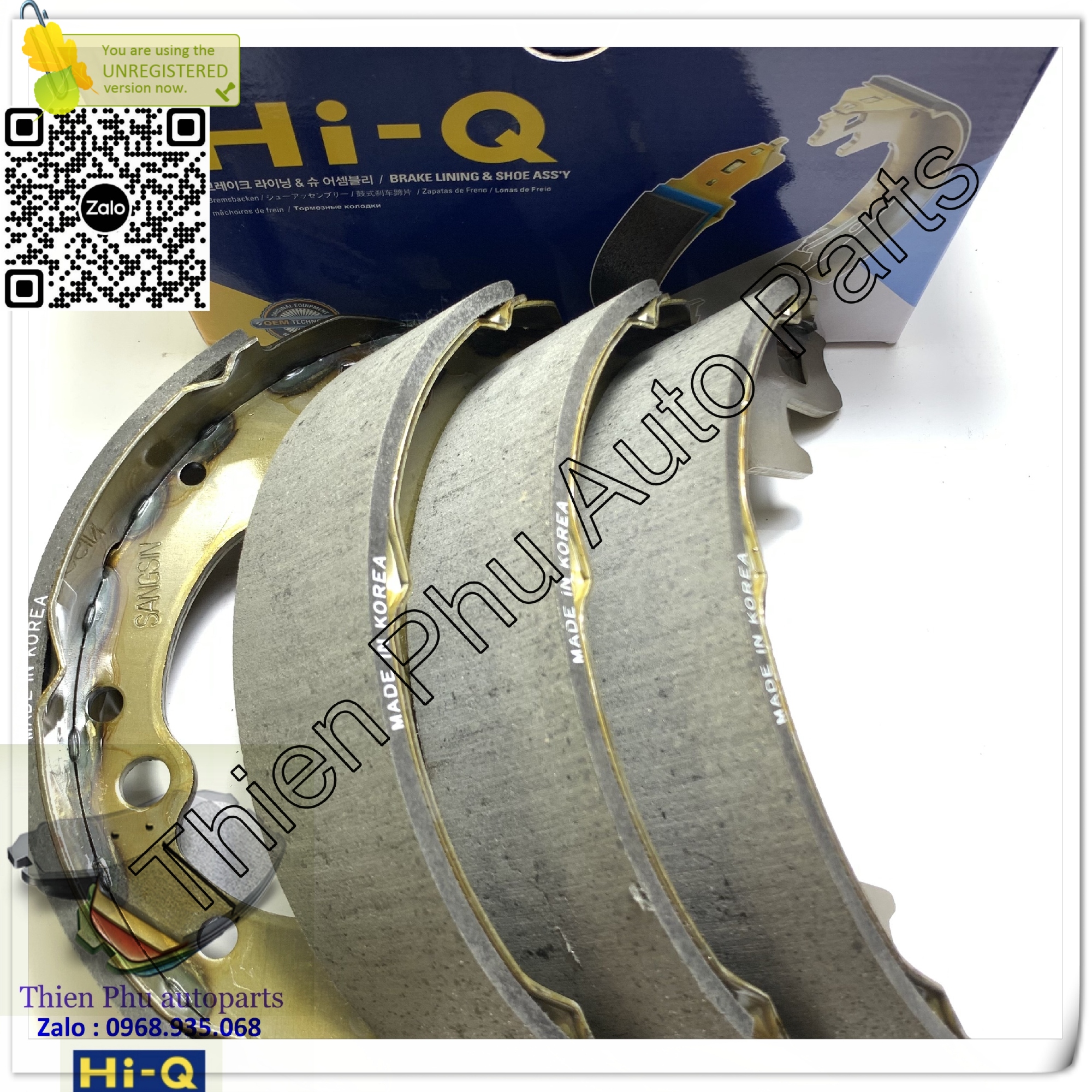 Má phanh chính hãng Hi-Q cho Porter / H100 ( 1 tấn) sau - Guốc phanh sau. OEM Brake Shoe :