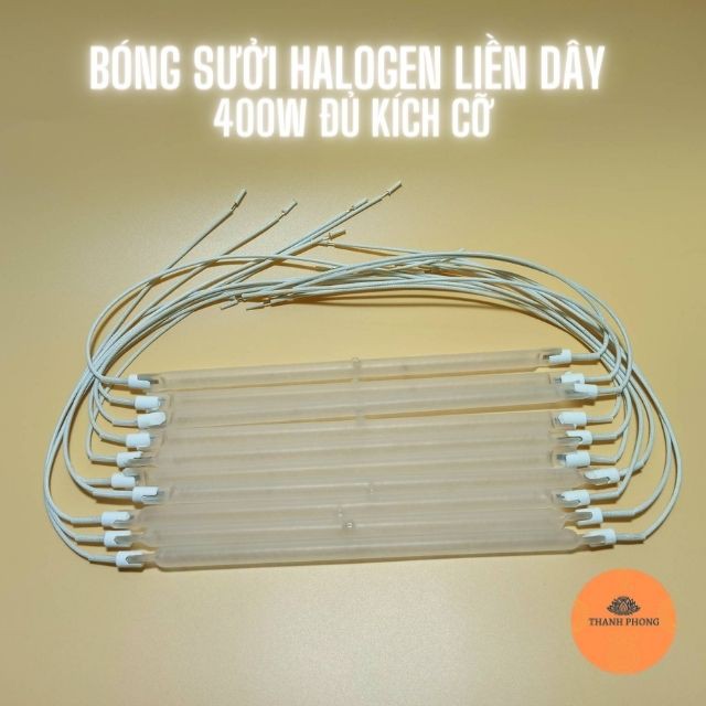 Bóng quạt sưởi halogen liền dây 20cm 24cm 25cm 26cm 400w 220v