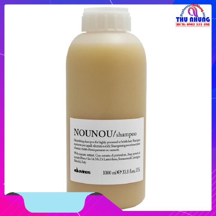 Dầu gội cho tóc khô xơ hư tổn do hóa chất uốn duỗi nhuộm - Davines Nounou shampoo 1000ml