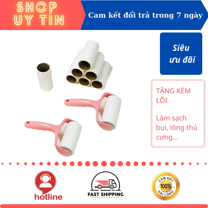 Cây lăn bụi - Cây lăn bụi quần áo - Cây lăn bụi sofa - Cây lăn lông thú cưng - Lăn bụi đa năng - Tặng kèm lõi