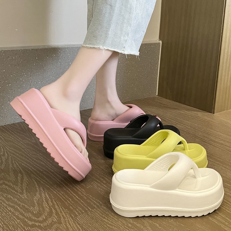 Dép tông đi biển độn đế 6cm chất liệu EVA siêu êm (chọn tăng 1 size), dép xỏ ngón nữ 3TDEP