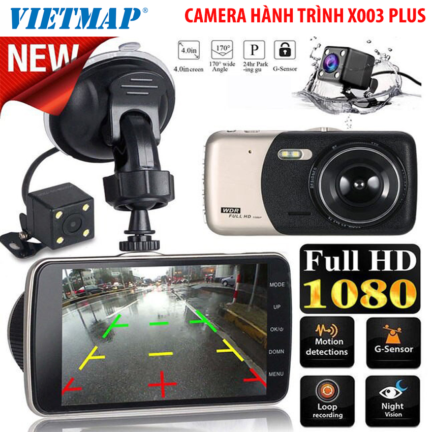 Camera Hành Trình Ô Tô X003, Dùng Thẻ Tới 128GB Có Cam Trước Và  Sau Dây Dài 5M Góc Quay Rộng 170°. Bảo Hành 12 Tháng.