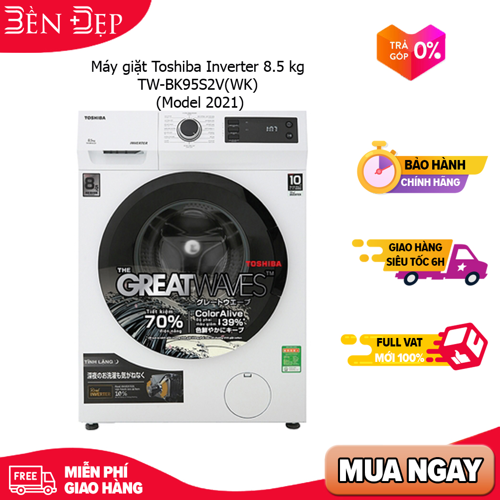 Máy giặt toshiba inverter 8.5 kg tw-bk95s2v