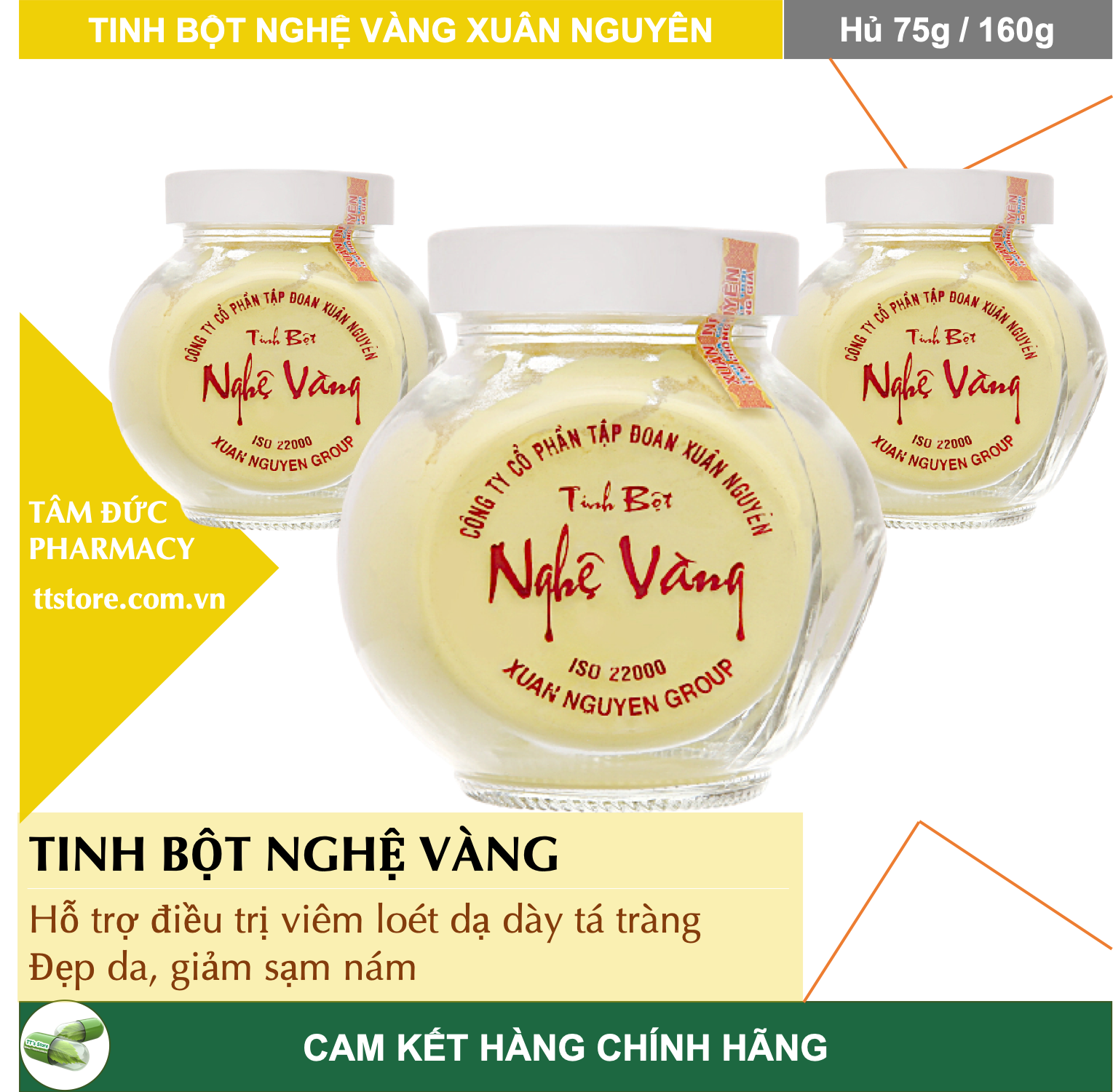 Tinh bột Nghệ vàng Xuân Nguyên - Tinh bột nghệ nguyên chất 100% cao cấp