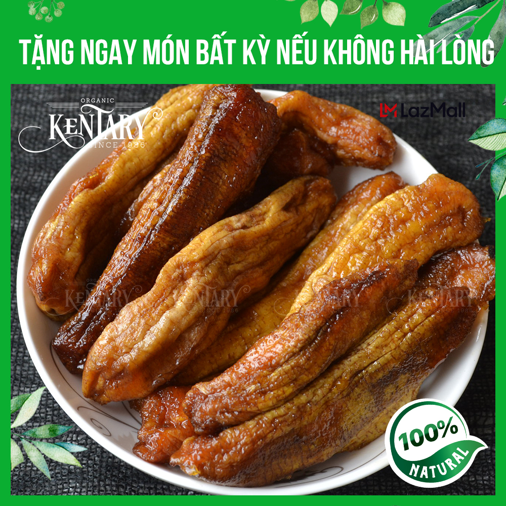 Chuối Laba sấy dẻo không đường Kentary túi 200gr thơm dẻo ngọt ngào giúp giảm cân, thư giãn tinh thần, tốt cho lá gan - đồ ăn vặt