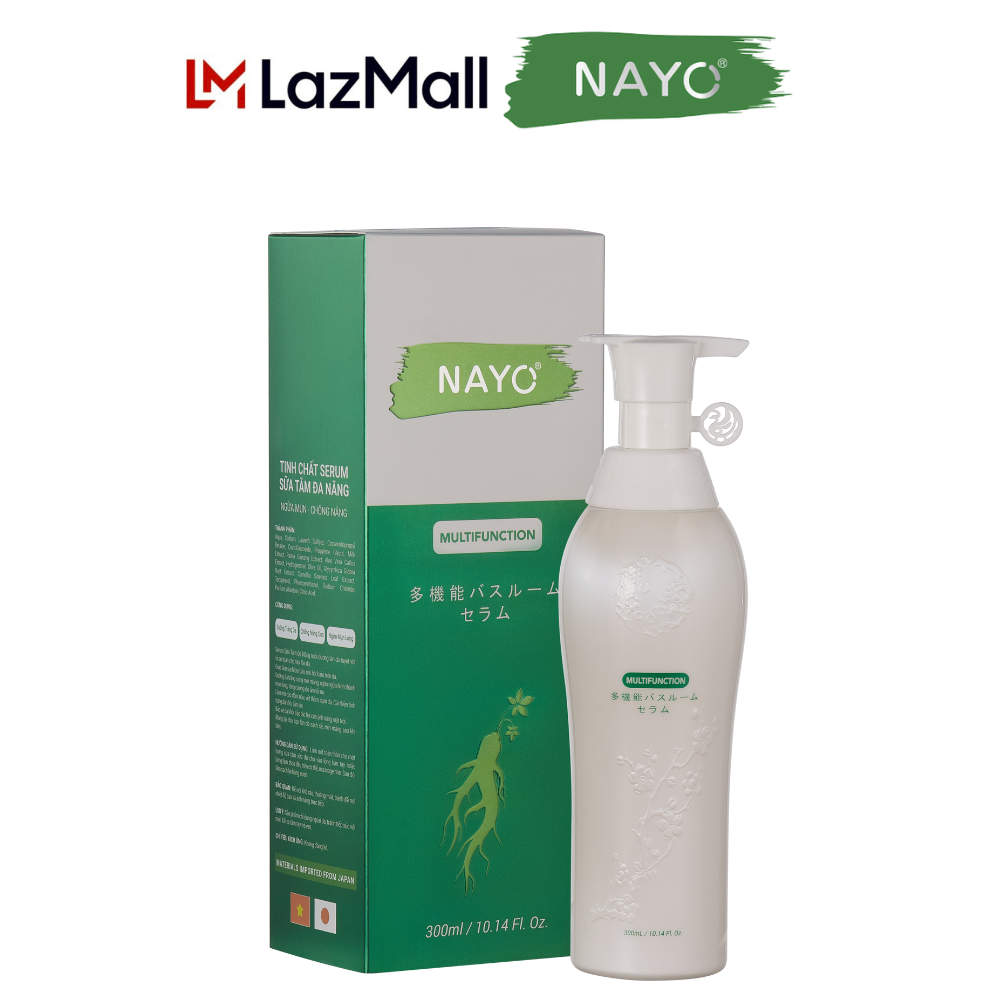 Sữa tắm trắng da đa năng nayo tinh chất serum, ngừa mụn lưng, dưỡng trắng da, chống tia uv. 300ml