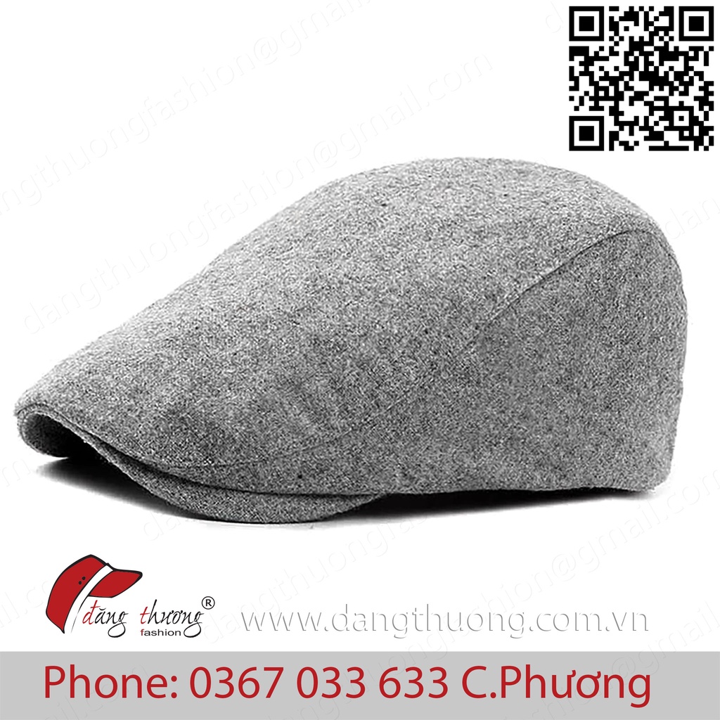 Mũ nón cóc bere nỉ dạ nam phong cách cổ điển vintage KEM NUDE