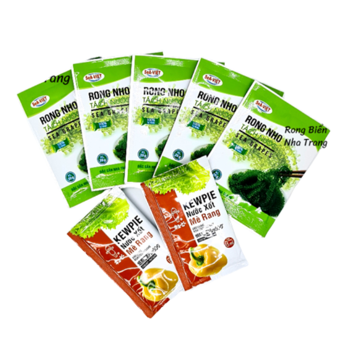 5 gói rong nho tách nước Sea Việt (mỗi gói 20g) + Tặng 2 gói nước sốt mè rang Kewpie 15ml