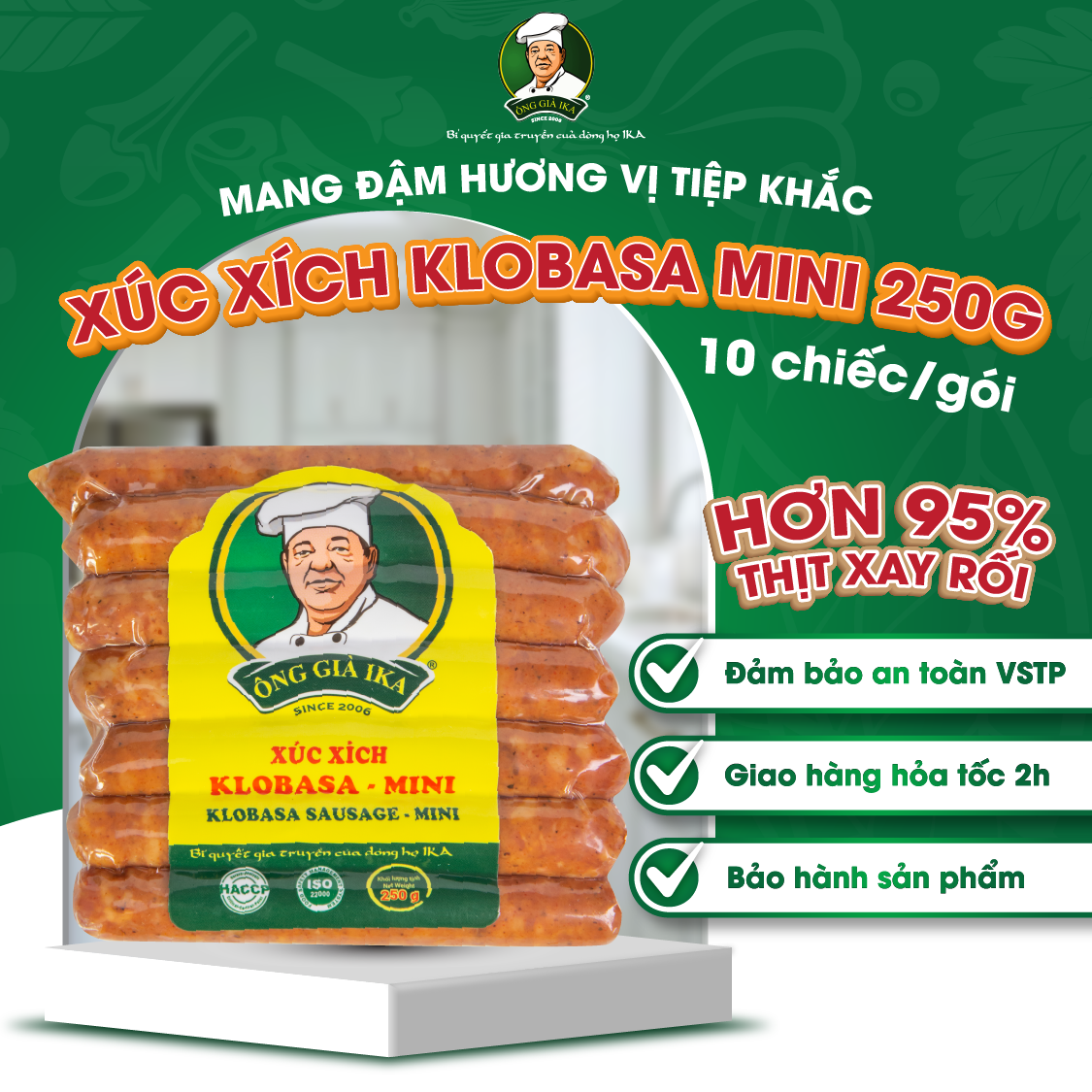 [ Chỉ giao HCM & Hà Nội ] Xúc xích Klobasa mini 250g Ông già Ika